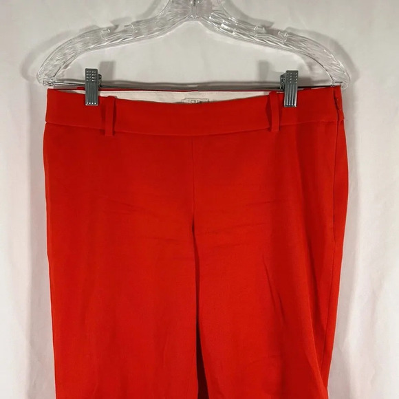 J. Crew Pants Women's 4 Red Stretch Minnie Side Zip Hook Eye Cotton Dry Clean - Picture 2 of 11